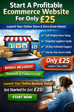 Start A Profitable Ecommerce Website For Just £25.00 Dreamworx